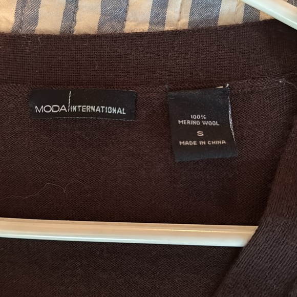 MODA International Dark Brown Cardigan Sweater - size S - Picture 4 of 4